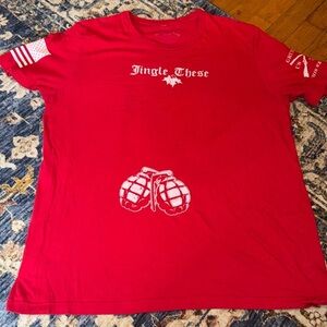 Grunt Style “Jingle These” T-Shirt, Mens XL USA, Military, Christmas, Red